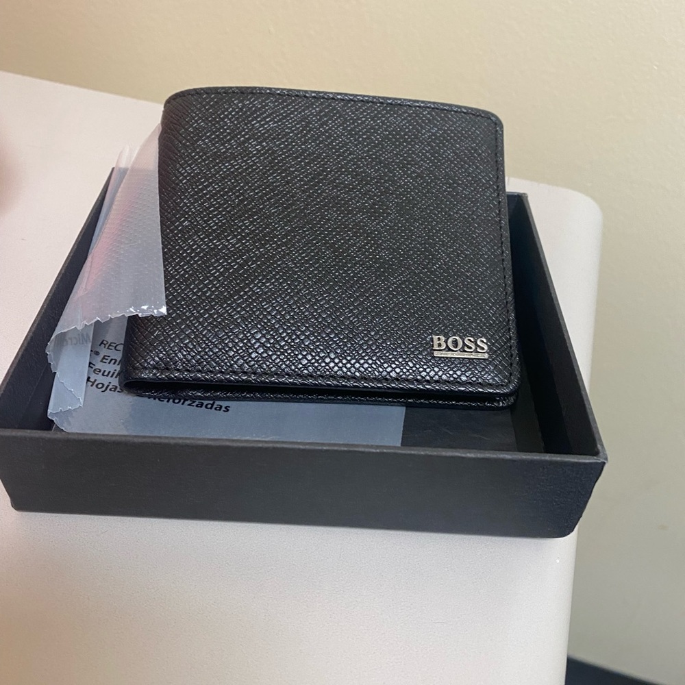 Hugo Boss Black Key & Card Holder Saffiano Leather